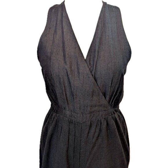 NWT Express | Halter Neck Cotton Blend Lightweight Jumpsuit in Black | Medium - Picture 2 of 13